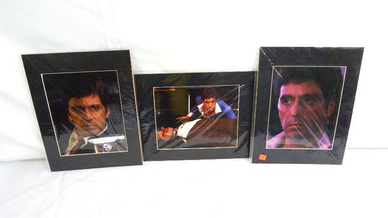 lot 100 image: Lot of 3 Scarface Tony Montana Matted Prints