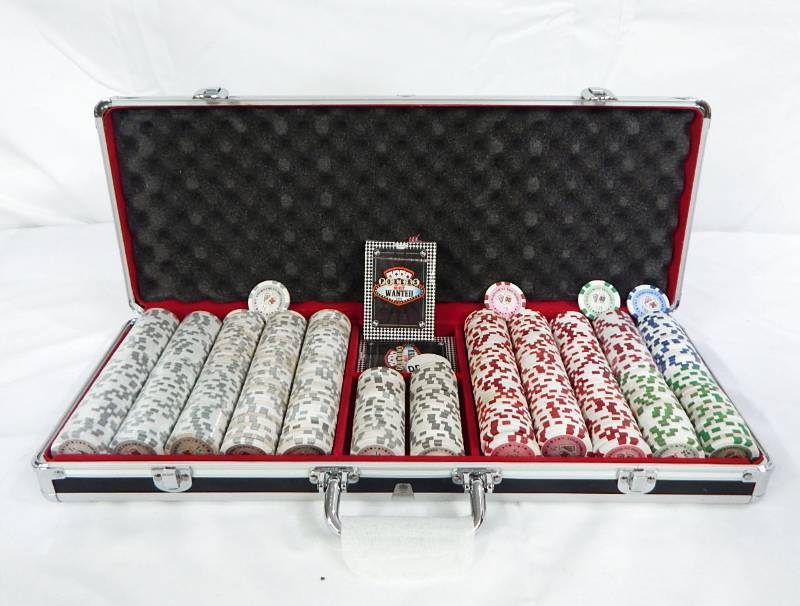lot 126 image: 550 Chip Poker Chip Case with Playing Cards and Tournament Pro Series Chips in Multiple Denominations