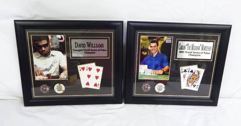 lot 130 image: Set of David Williams and Carlos Mortensen Limited Edition Pro Poker Player Autographed Plaques
