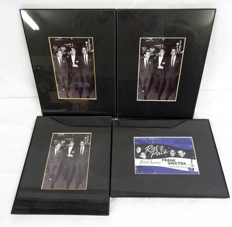 lot 136 image: Lot of 4 Rat Pack Framed Prints