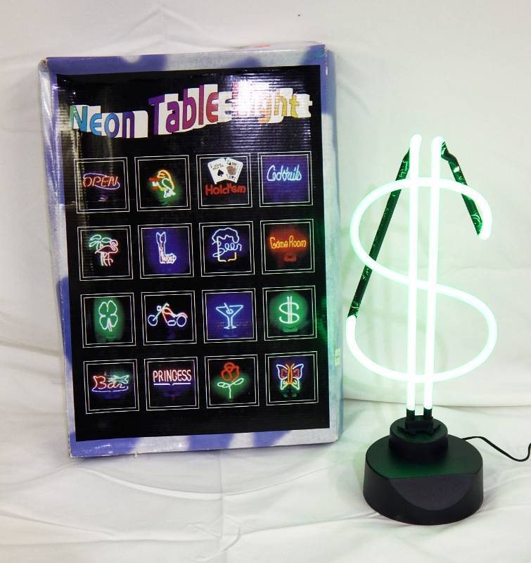 lot 154 image: New Neon Dollar Money Table Light