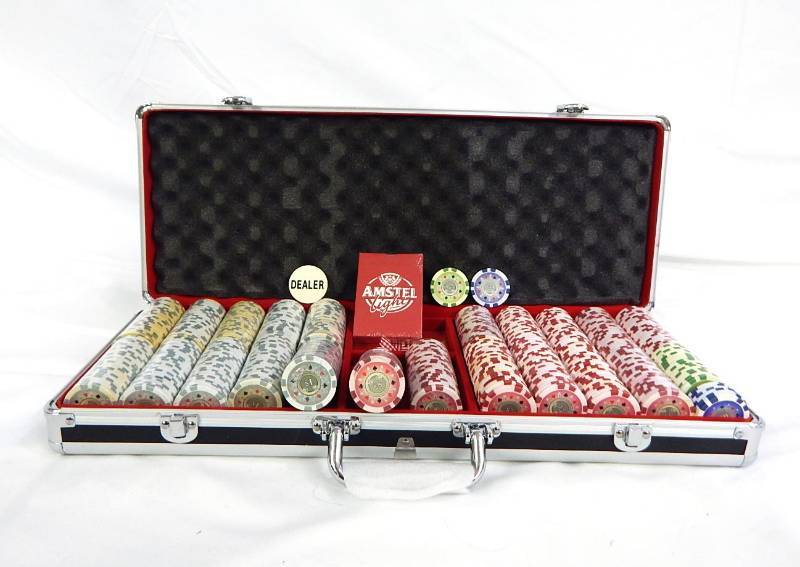lot 162 image: 550 Chip Poker Chip Case with Playing Cards and Multi-Denomination Chips