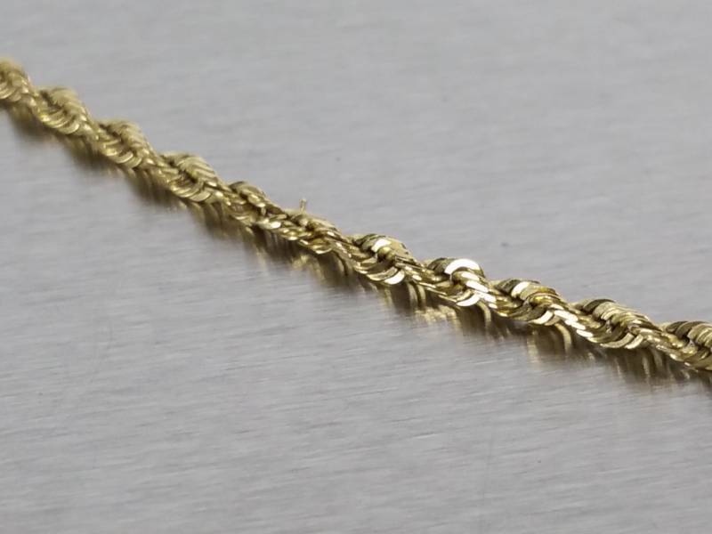 14k Yellow Gold 18 Rope Chain Necklace