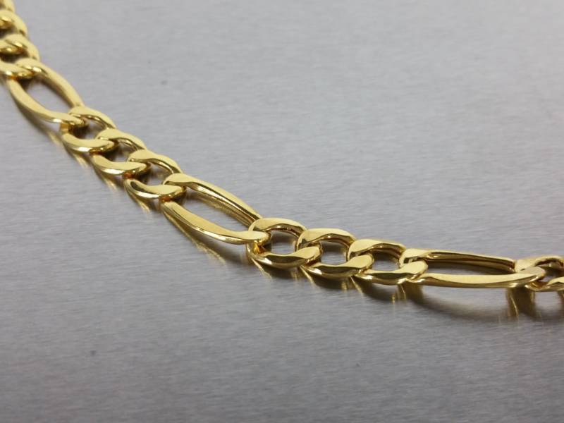 Italian 22 Figaro Chain Necklace in 10k Gold