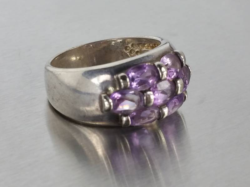 Amethyst Estate Ring in Sterling Silver