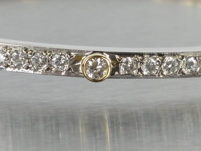 High-End Two-Tone 14k Diamond Bangle