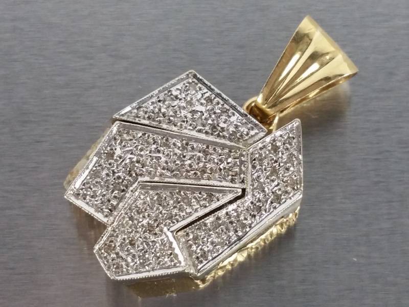 Mid-Century Modern Diamond Pendant in 14k Two-Tone Gold