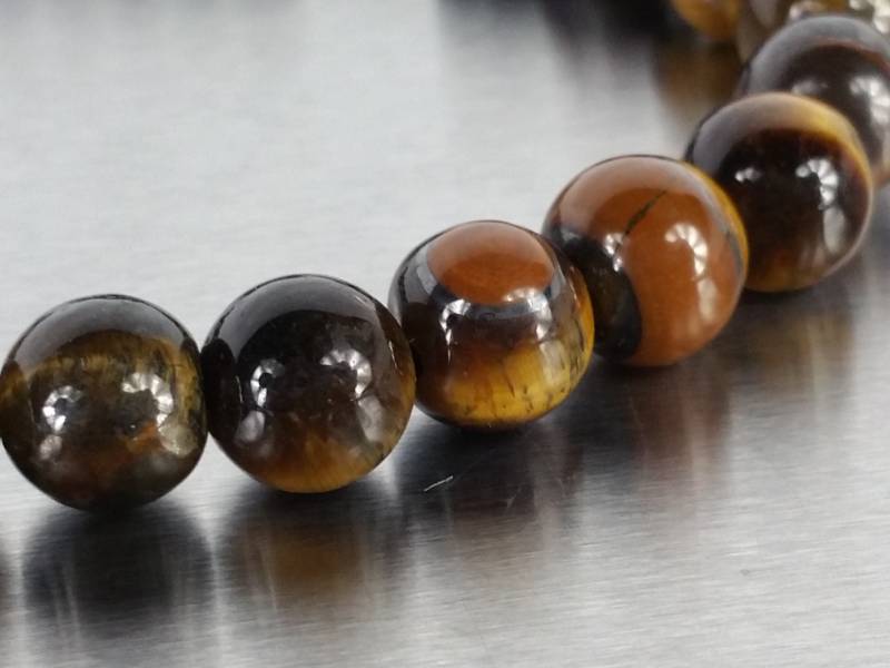 Natural Tigers Eye Beaded Adjustable Bracelet