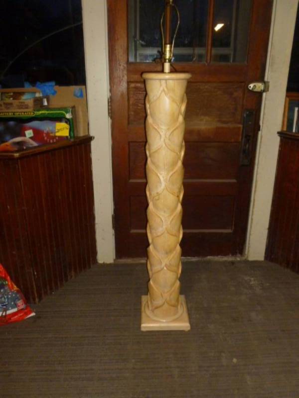 Log Carved Floor Lamp