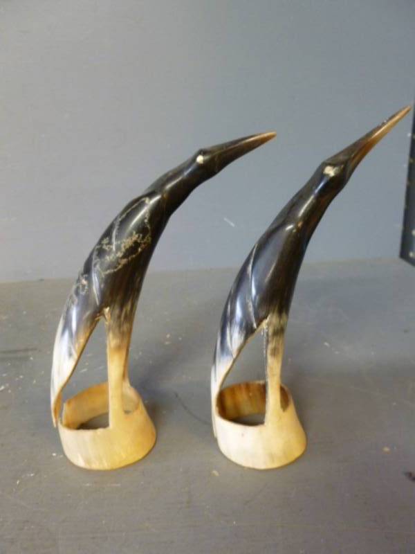Vintage Carved Horn Decorations