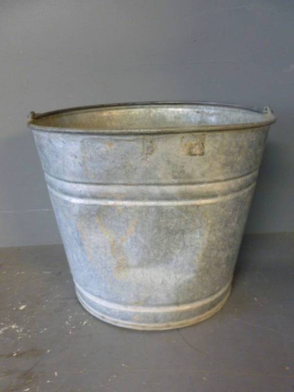 Vintage Galvanized Steel Pail