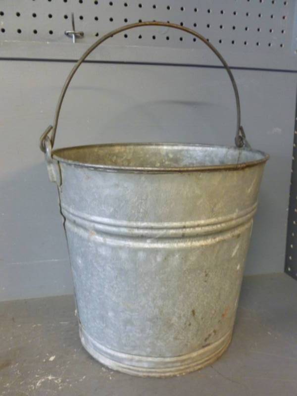 Vintage Galvanized Steel Pail