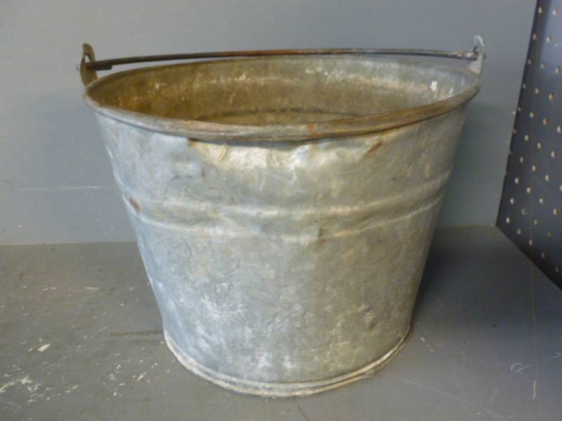 Vintage Galvanized Steel Pail