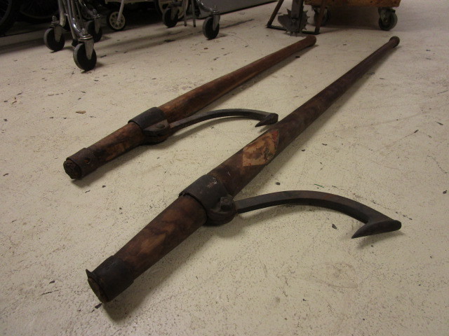 lot 934 image: 2 ANTIQUE LOG HOOKS