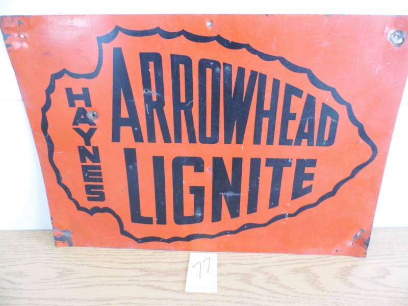 Arrohead Lignite Metal Sign