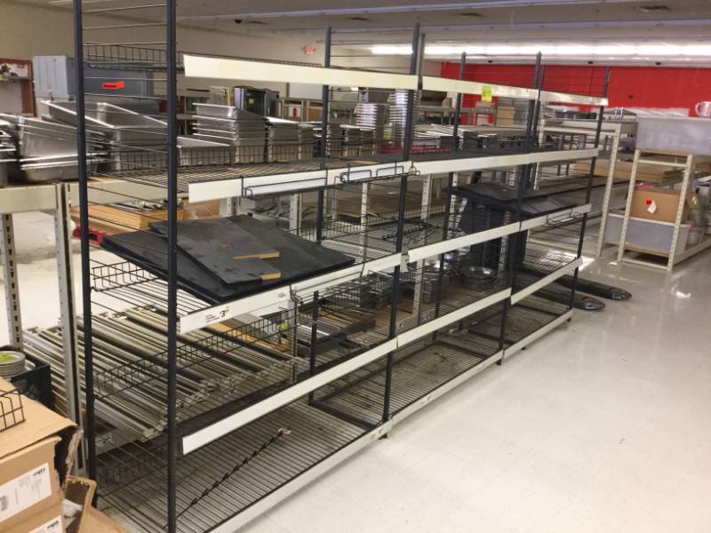 lot 37 image: 3- 4 Sections of Wire Shelving Units