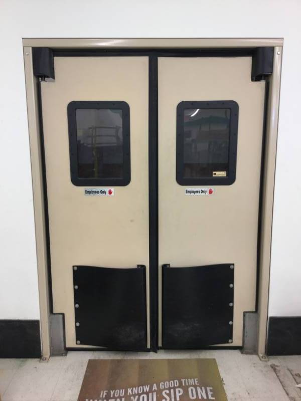 lot 383 image: 5 x 7 Double Acting Traffic Doors & Frame