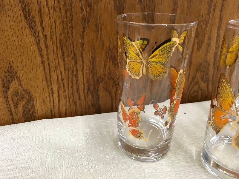 lot 341 image: Three Butterfly Designed Glasses