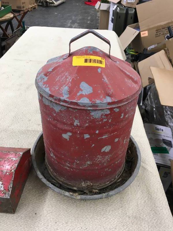 lot 28 image: Tool Box W Tools & Metal Container