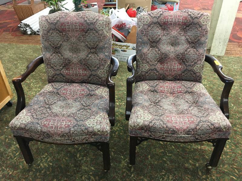 lot 174 image: Two Patterned Rolling Chairs