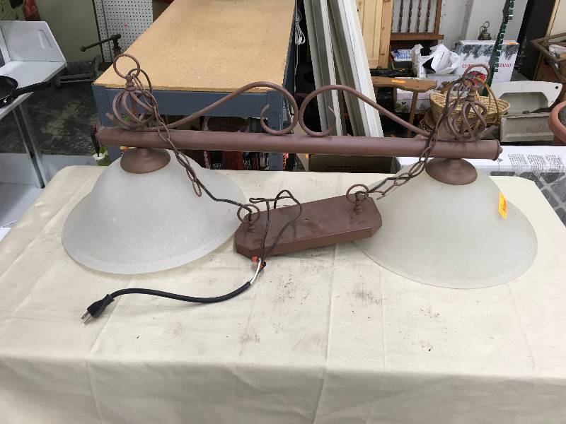 lot 75 image: Hanging Two Lamp Light