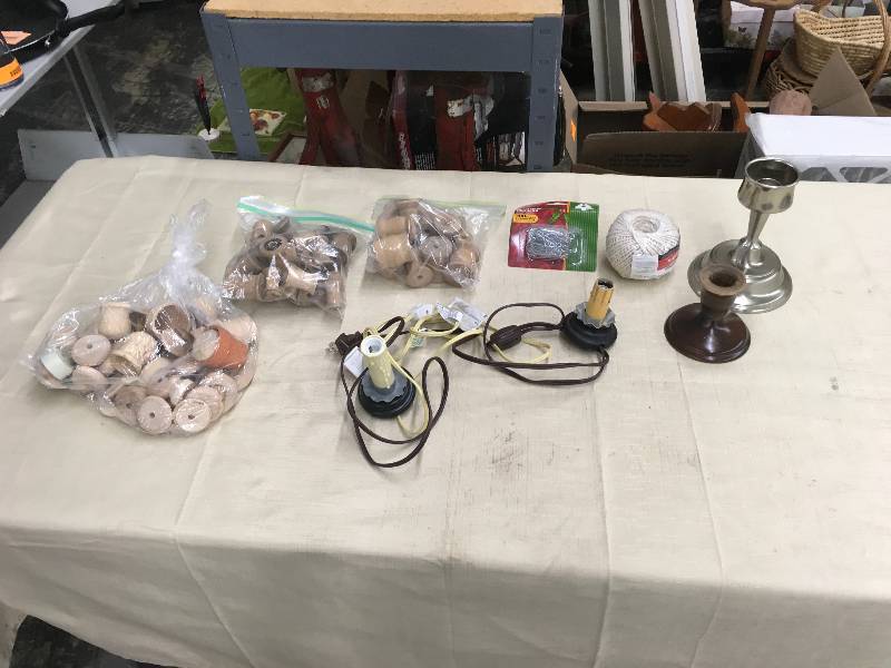 lot 81 image: Candle Holders, Misc Items, Yarn