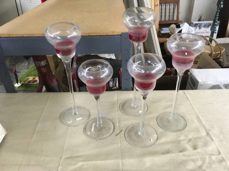 lot 128 image: Glass Candle Holders