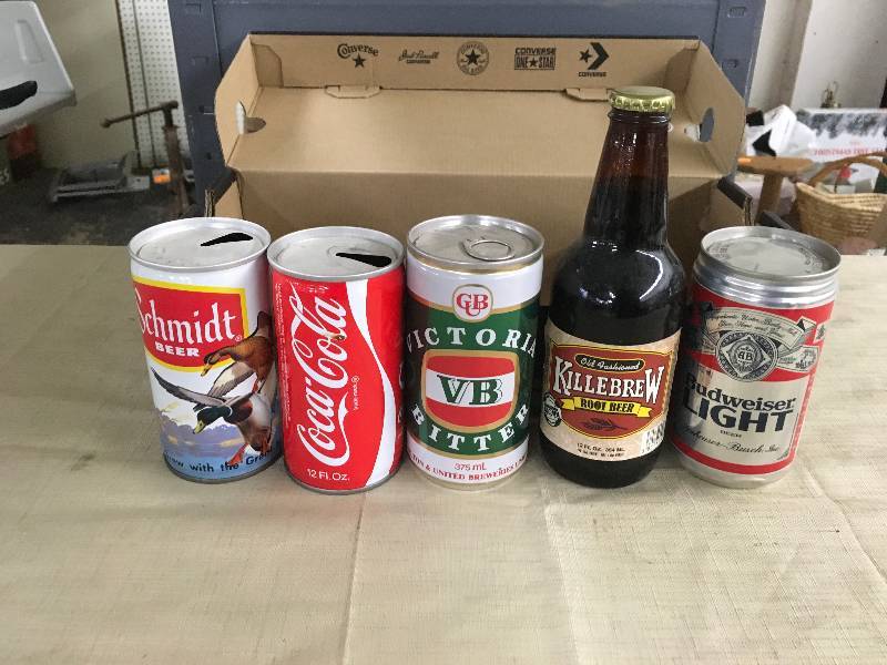 lot 130 image: Vintage Beer Soda Cans