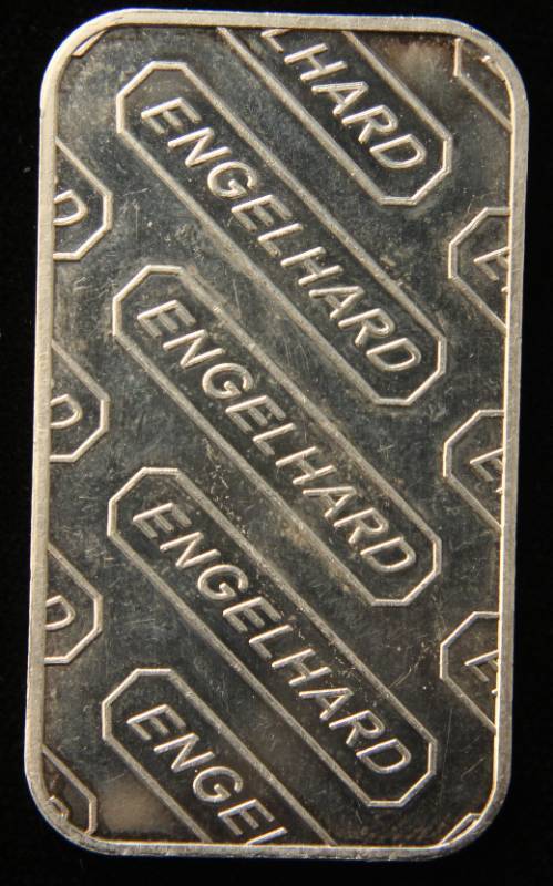 1 TROY OZ. .999 FINE SILVER BAR ENGELHARD WITH SERIAL#