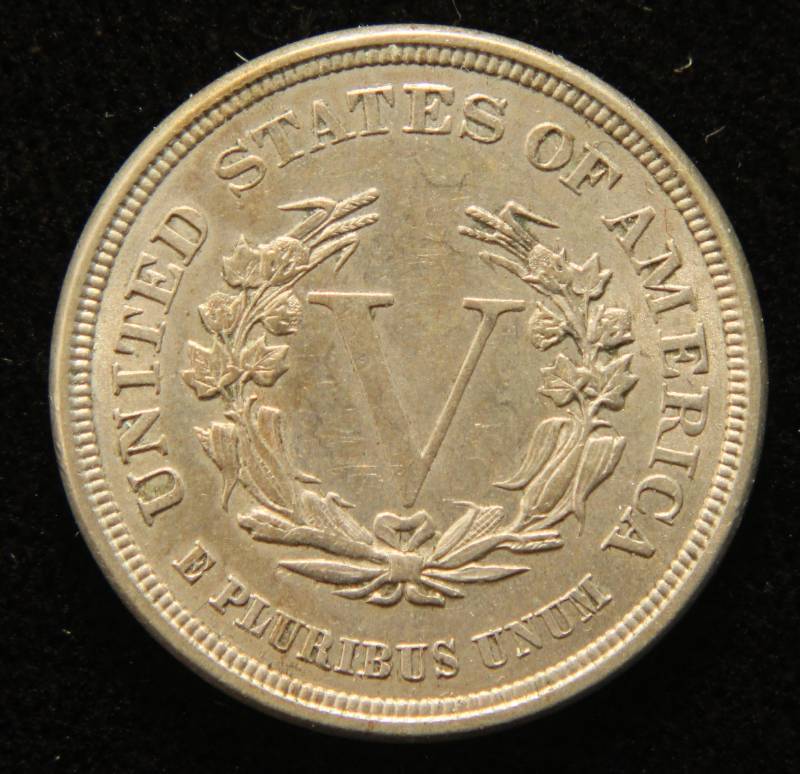 1883 NO CENTS LIBERTY V NICKEL AU