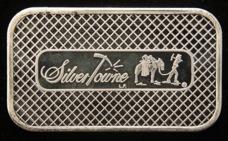 1 TROY OZ. .999 FINE SILVER BAR SILVERTOWNE PROSPECTOR