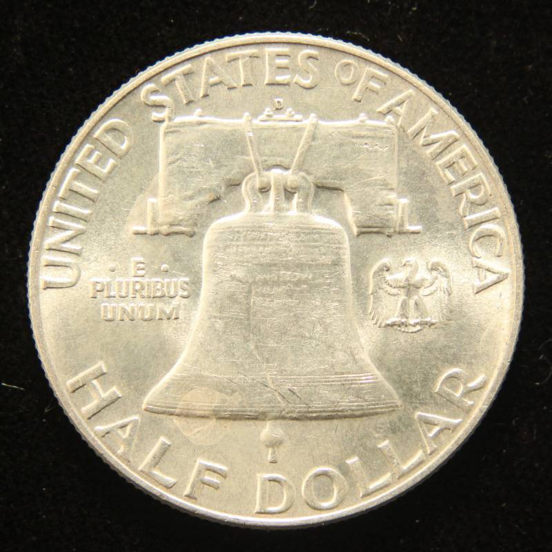 1950-D FRANKLIN SILVER HALF DOLLAR BU-UNC