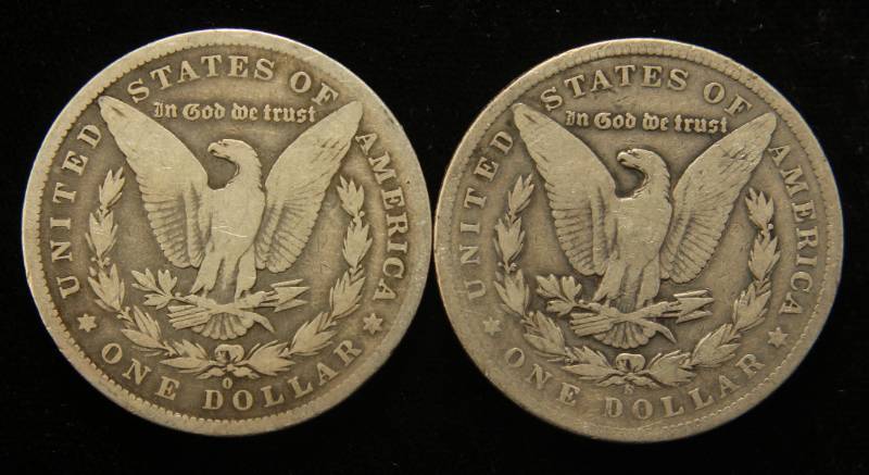 2 MORGAN SILVER DOLLARS 1882-O 1899-S