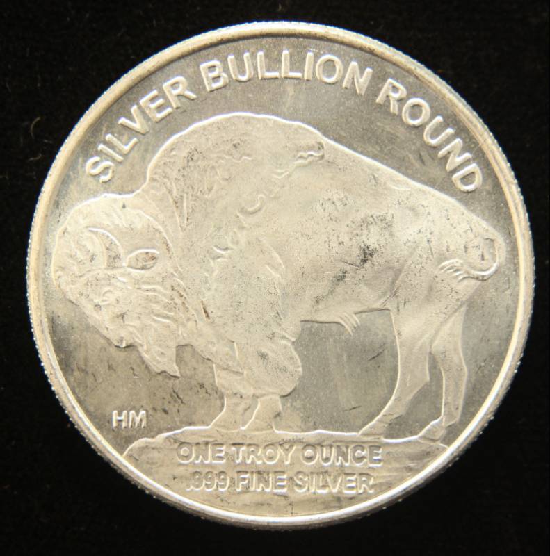 1 TROY OZ. .999 FINE SILVER INDIAN BUFFALO DESIGN