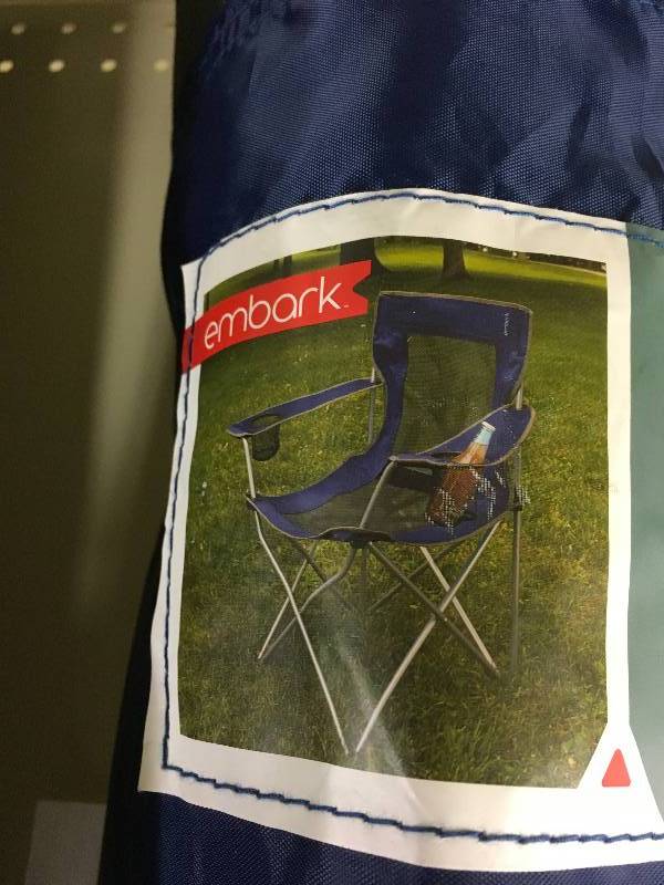 lot 31 image: Embark Portable Mesh Chair, Retail $16.99