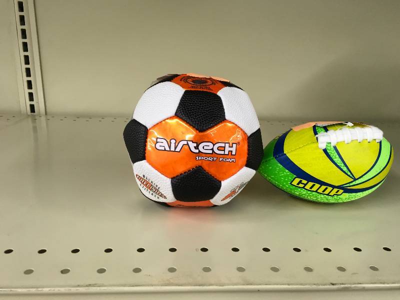 lot 43 image: Coop Pool Football & Franklin Soccer Ball, Retail $14.99