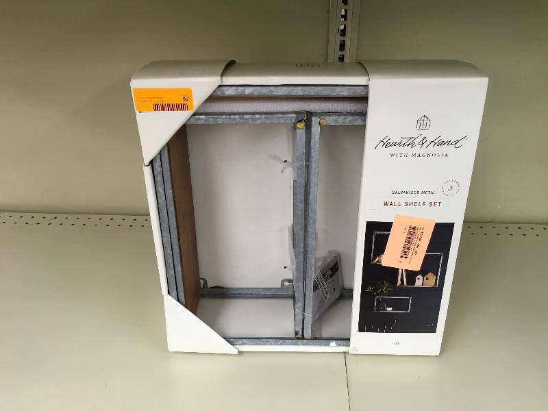 lot 92 image: Hearth & Hand Wall Shelf Set, Retail $39.99