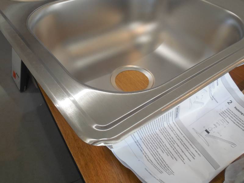 lot 95 image: Glacier Bay Drop-In Stainless Steel 25 in. 4-Hole Single Bowl Kitchen Sink
