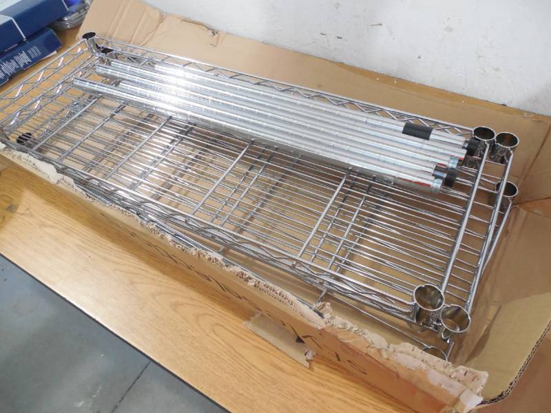 lot 97 image: Style Selections 53-in H x 35.7-in W x 14-in D 4-Tier Steel NSF Certified Freestanding Shelving Unit