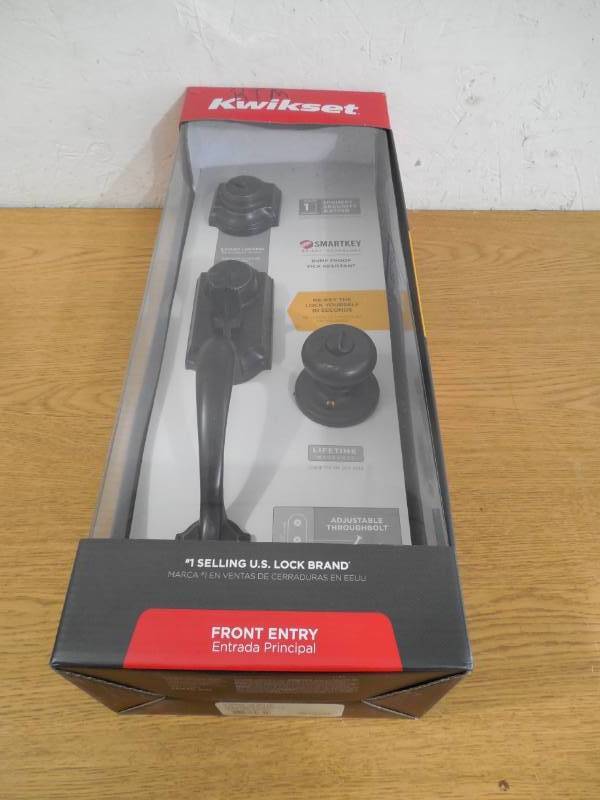 lot 110 image: Kwikset Montara Single Cylinder Handleset wJuno Knob featuring SmartKey in Venetian Bronze
