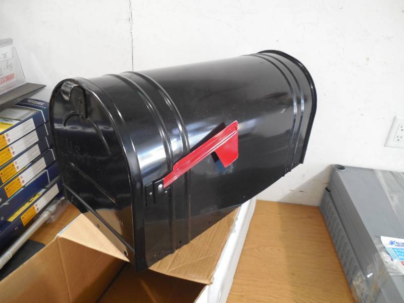 lot 129 image: Postal Pro Remington 11.25-in W x 12-in H Metal Black Lockable Post Mount Mailbox