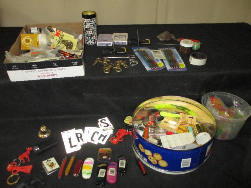 lot 6 image: Pocket Knives, Lighters, Hardware, Pencils, clips and lots more misc