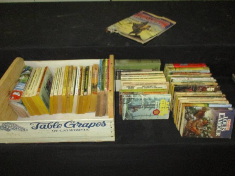 lot 156 image: Crate of old western books