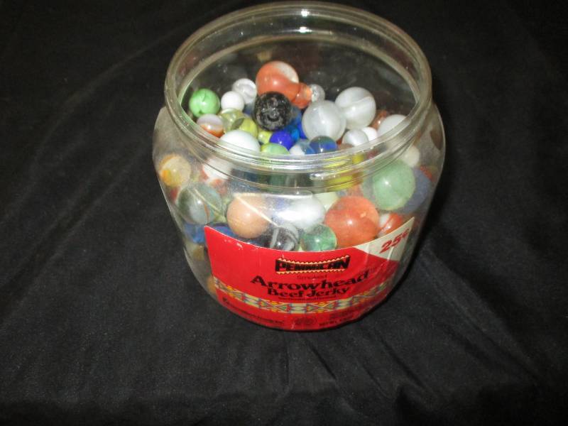 lot 159 image: Big Jar with a Variety of Marbles