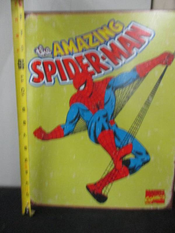 lot 193 image: Spideman tin sign