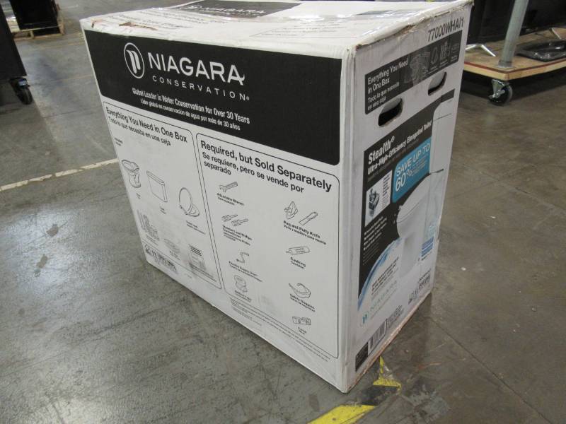 lot 11 image: Niagara 2-piece 0.8 GPF Ultra-High-Efficiency Single Flush Elongated Toilet Featuring Stealth Technology in White