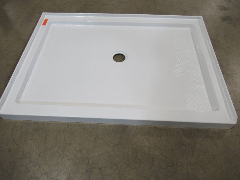 lot 68 image: Dreamline SlimLine 48 in. W x 34 in. D Single Threshold Center Drain Shower Base in White, DLT-1134480