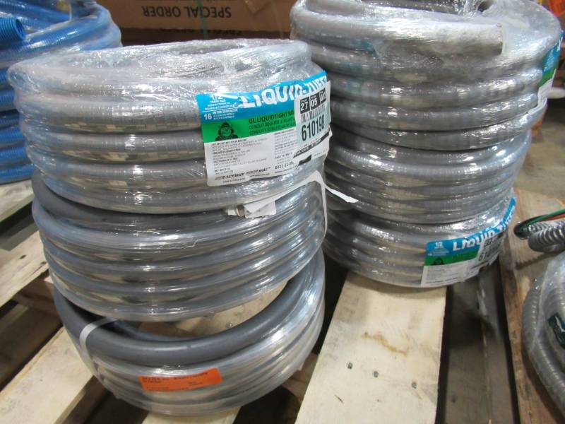 lot 86 image: (6)  12 & 34 Non-Metallic Liquidtight Conduit in 25 Coil Pies.