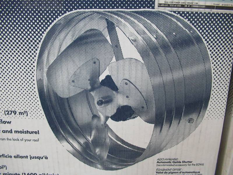 lot 29 image: 2 Master Flow 1600 CFM Power Gable Mount Attic Fans EGV6