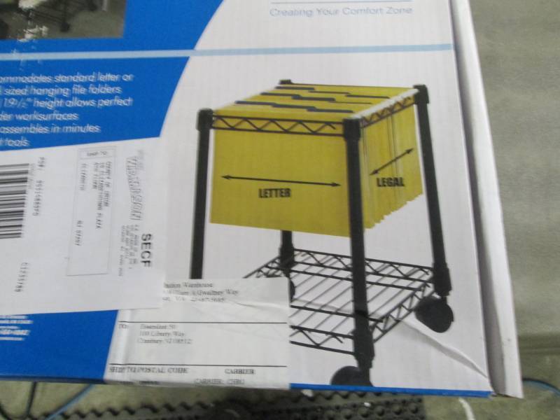 lot 43 image: Safco Hanging File Cart open box Re...